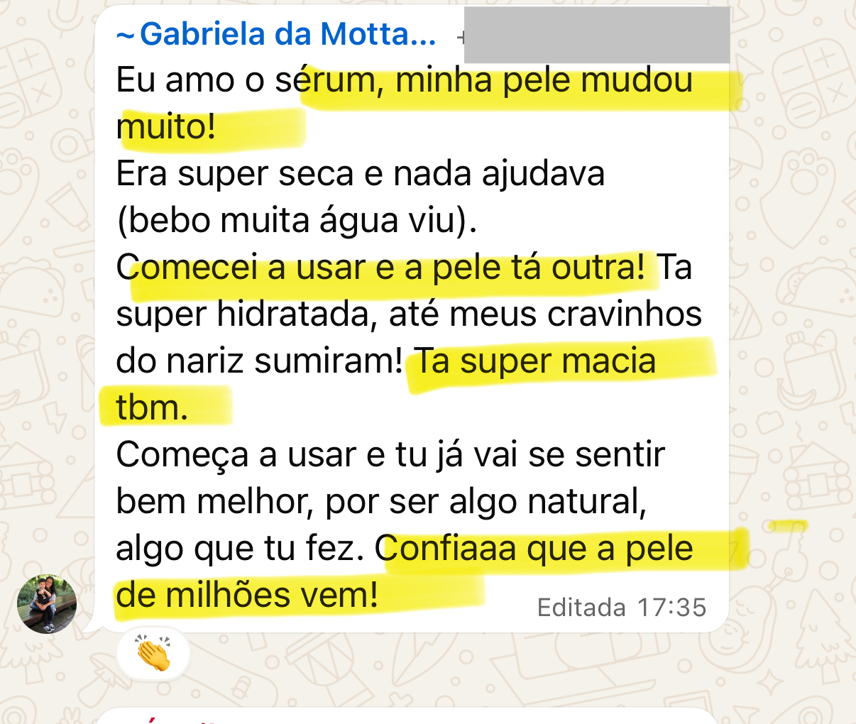 Depoimento de cura e transformação de aluna
